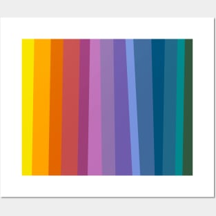 Abstract Rainbow Stripes Posters and Art